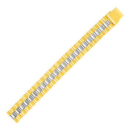 14k Two Tone Gold Mens Panther Link Bracelet Bids.com