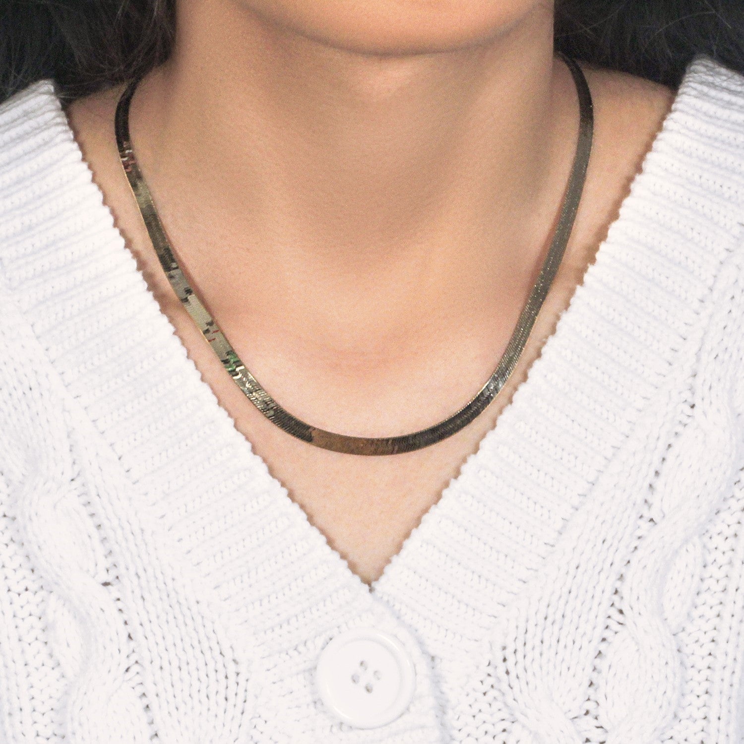 Imperial Herringbone Chain in 10k Yellow Gold (5.00 mm) Bids.com