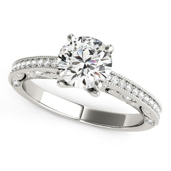 14k White Gold Antique Pronged Round Diamond Engagement Ring (1 1/8 cttw) Bids.com