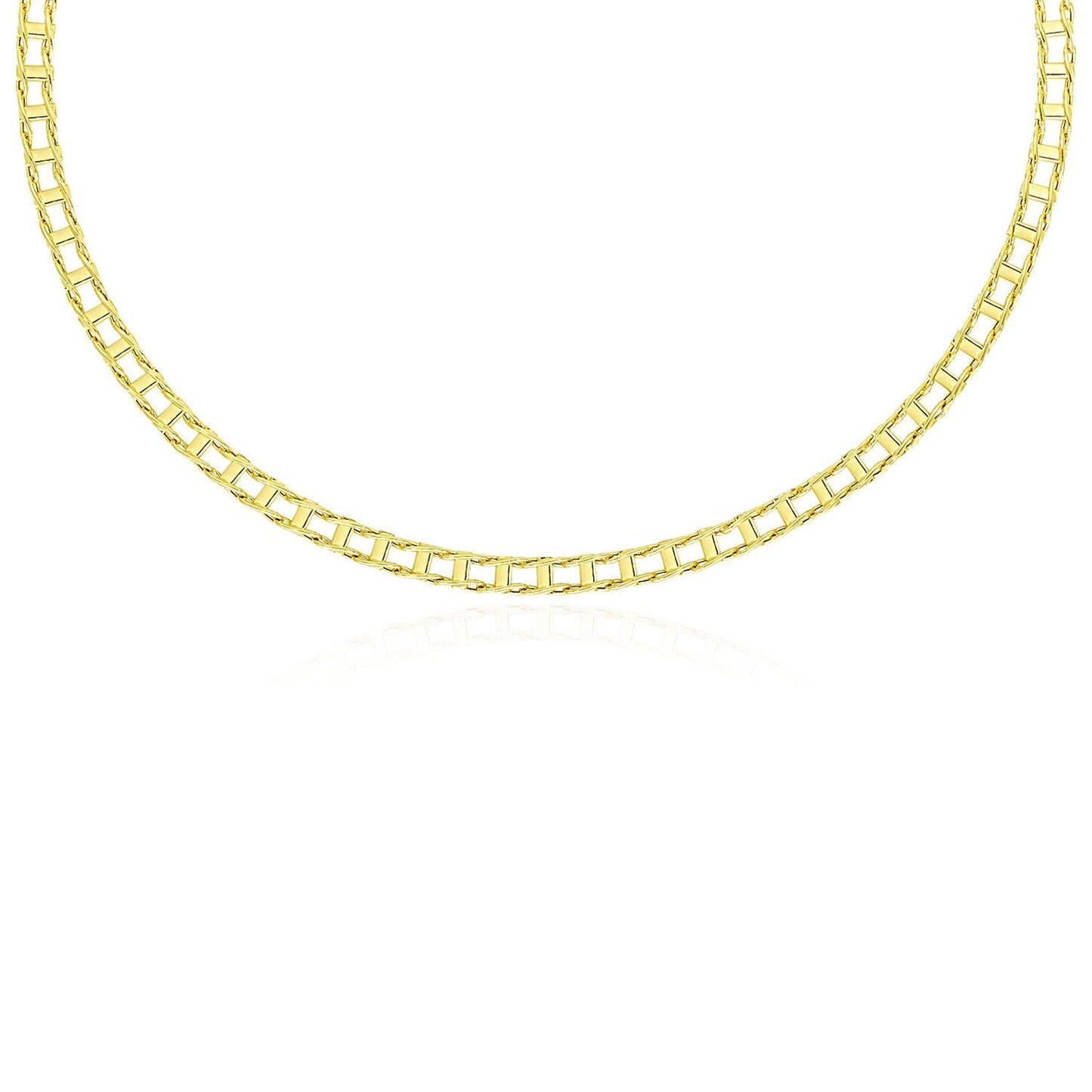 14k Yellow Gold Men's Necklace with Track Design Links Bids.com