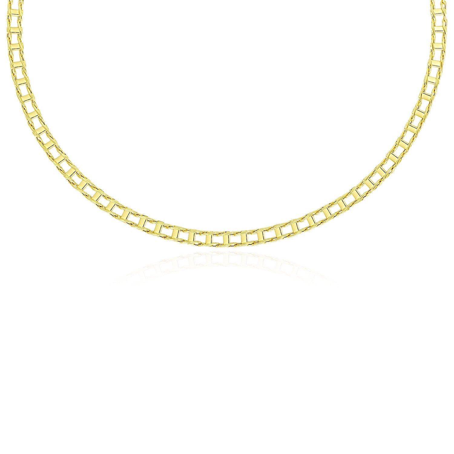 14k Yellow Gold Men's Necklace with Track Design Links Bids.com