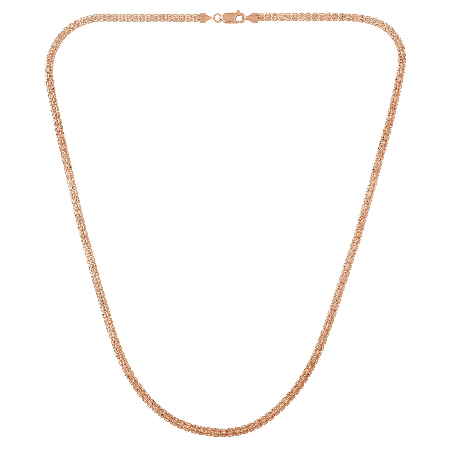 Ice Barrel Chain in 14k Rose Gold (3.10 mm) Bids.com