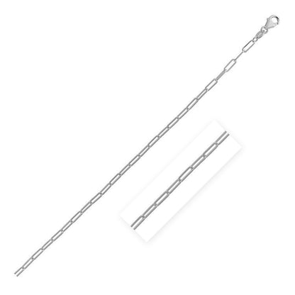 14K White Gold Delicate Paperclip Chain (2.1mm) Bids.com