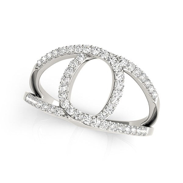 14k White Gold Diamond Loop Style Dual Band Ring (1/2 cttw) Bids.com