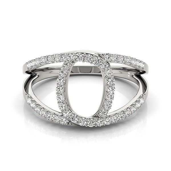 14k White Gold Diamond Loop Style Dual Band Ring (1/2 cttw) Bids.com