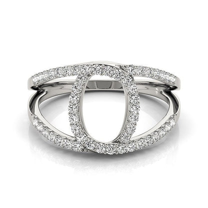14k White Gold Diamond Loop Style Dual Band Ring (1/2 cttw) Bids.com