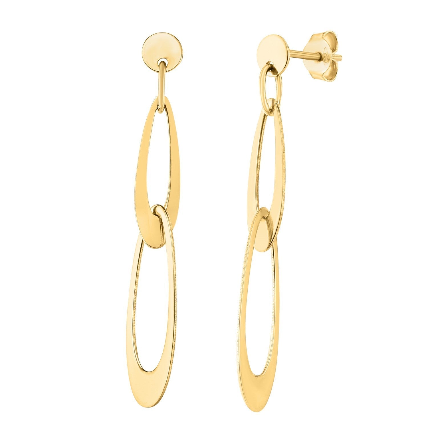 14k Yellow Gold Italian Oval Link Earrings Bids.com