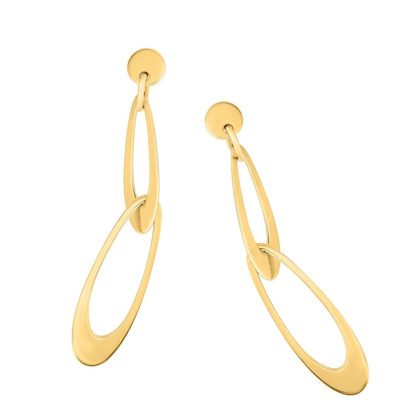 14k Yellow Gold Italian Oval Link Earrings Bids.com