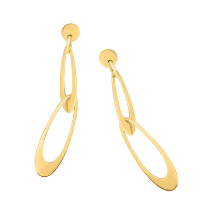 14k Yellow Gold Italian Oval Link Earrings Bids.com