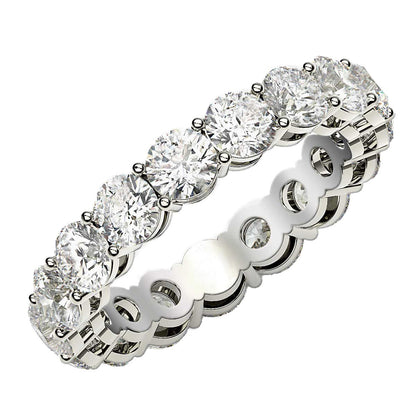 Round Cut Lab Grown Diamond Eternity Ring in 14k White Gold (3 cttw FG/VS2) Bids.com