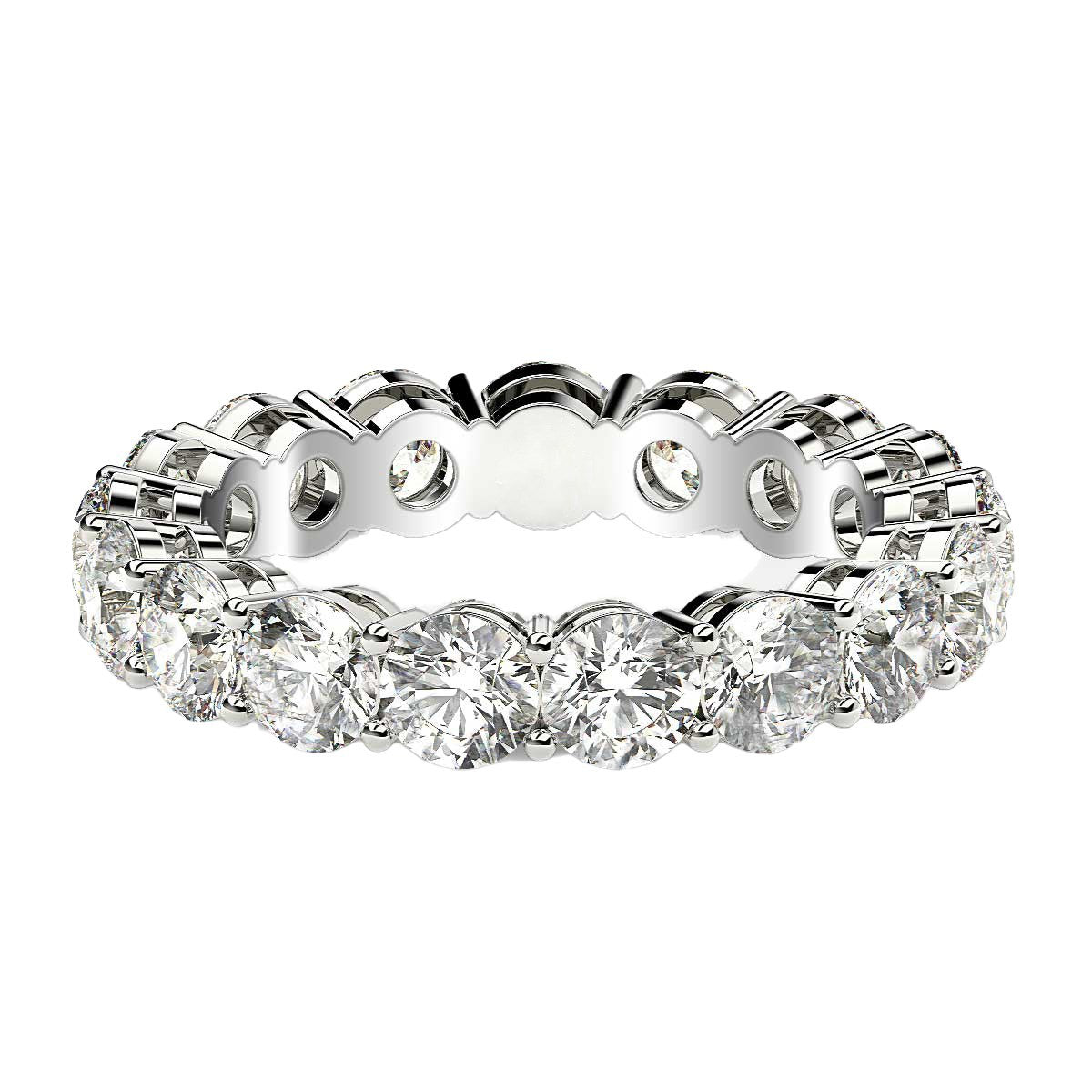 Round Cut Lab Grown Diamond Eternity Ring in 14k White Gold (3 cttw FG/VS2) Bids.com
