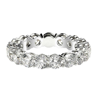 Round Cut Lab Grown Diamond Eternity Ring in 14k White Gold (3 cttw FG/VS2) Bids.com