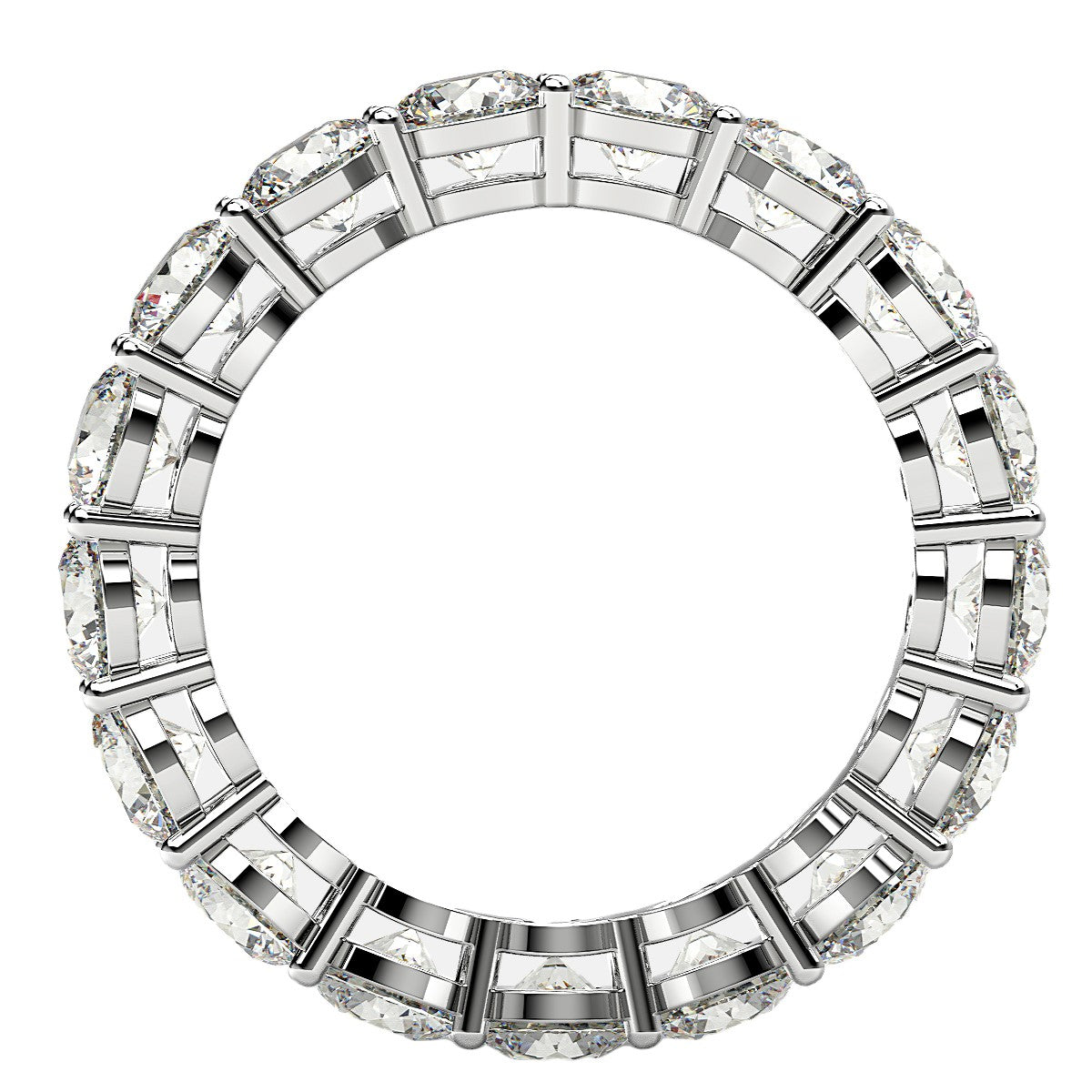 Round Cut Lab Grown Diamond Eternity Ring in 14k White Gold (3 cttw FG/VS2) Bids.com