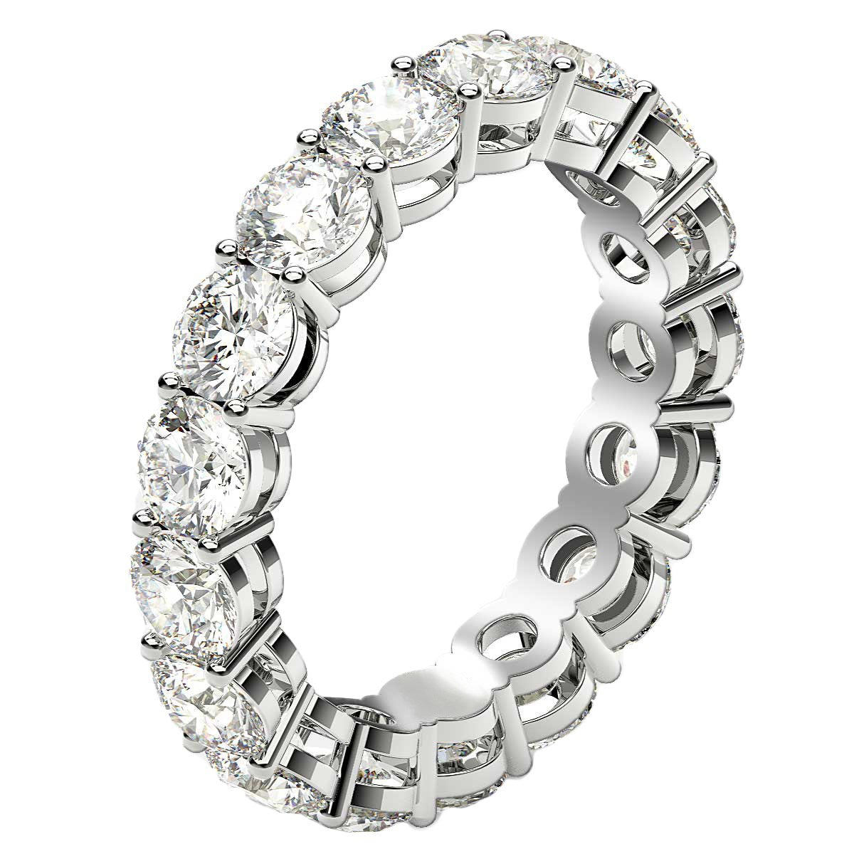 Round Cut Lab Grown Diamond Eternity Ring in 14k White Gold (3 cttw FG/VS2) Bids.com