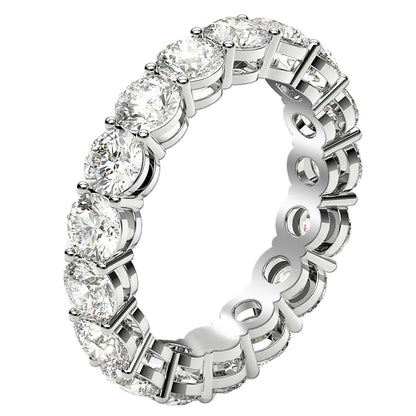Round Cut Lab Grown Diamond Eternity Ring in 14k White Gold (3 cttw FG/VS2) Bids.com