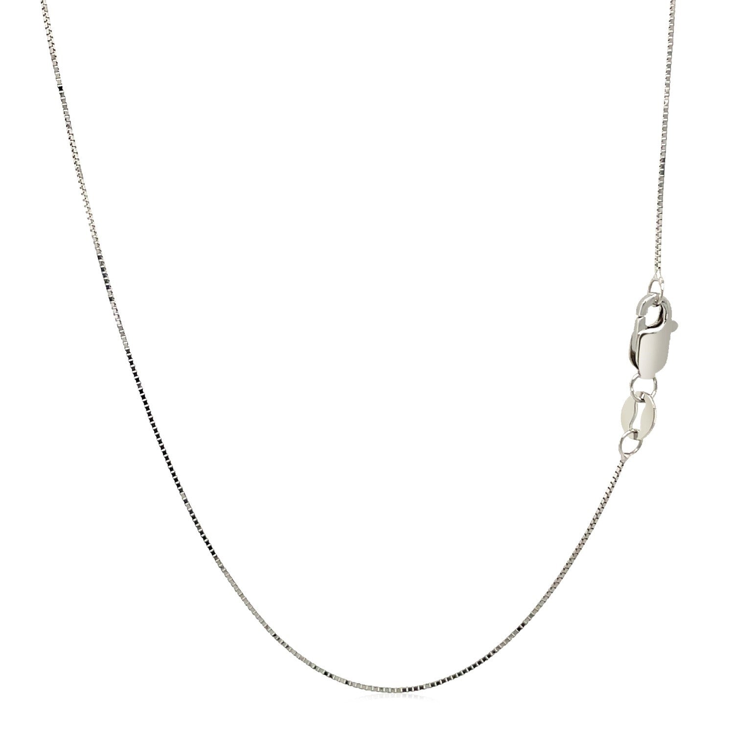 10k White Gold Classic Box Chain (0.45 mm) Bids.com