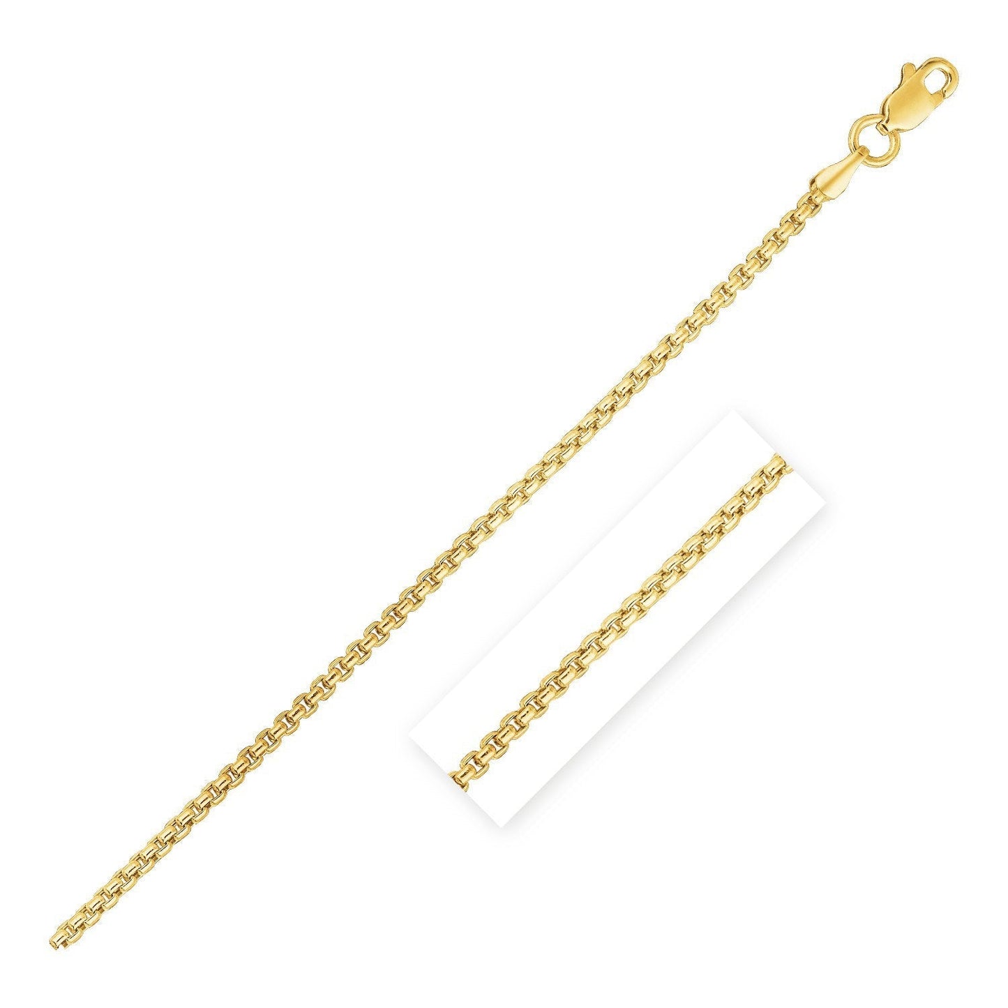 14k Yellow Gold Round Box Chain 1.35 mm Bids.com