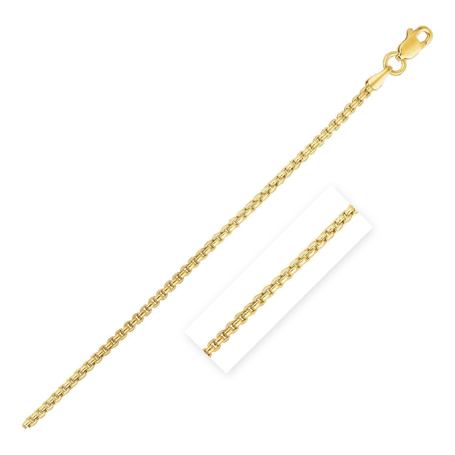 14k Yellow Gold Round Box Chain 1.35 mm Bids.com
