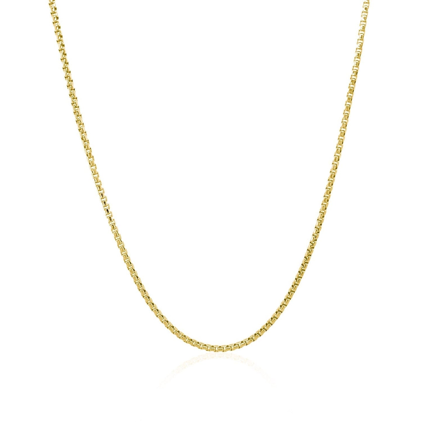 14k Yellow Gold Round Box Chain 1.35 mm Bids.com