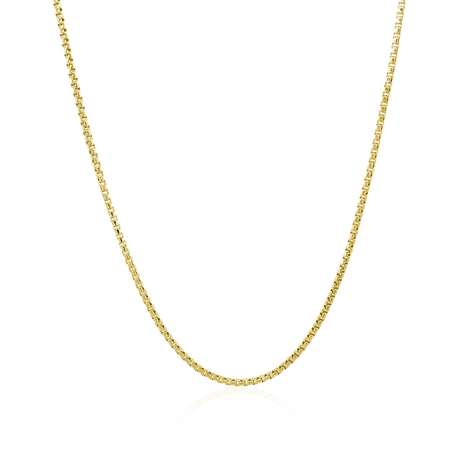 14k Yellow Gold Round Box Chain 1.35 mm Bids.com