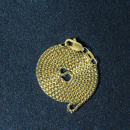 14k Yellow Gold Round Box Chain 1.35 mm Bids.com