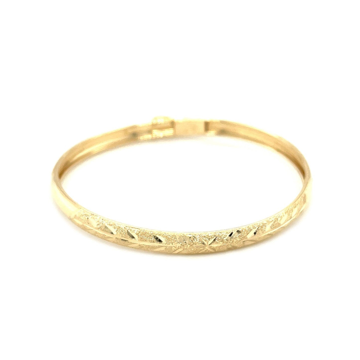 10k Yellow Gold Dome Childrens Diamond Cut Florentine Bangle Bids.com