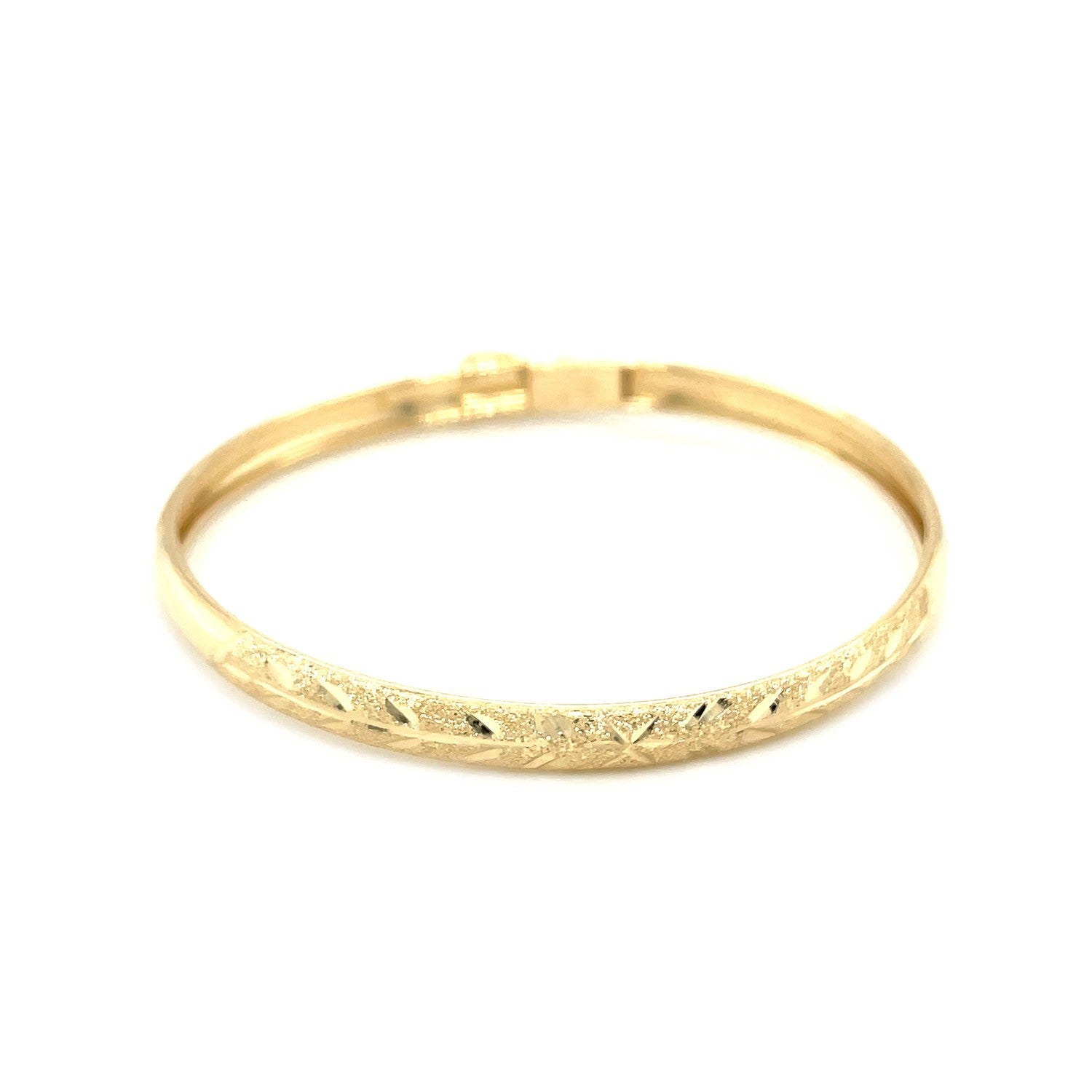10k Yellow Gold Dome Childrens Diamond Cut Florentine Bangle Bids.com