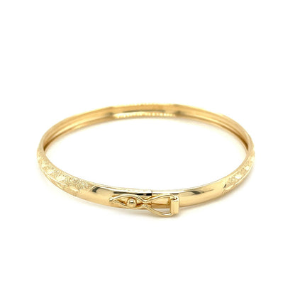 10k Yellow Gold Dome Childrens Diamond Cut Florentine Bangle Bids.com