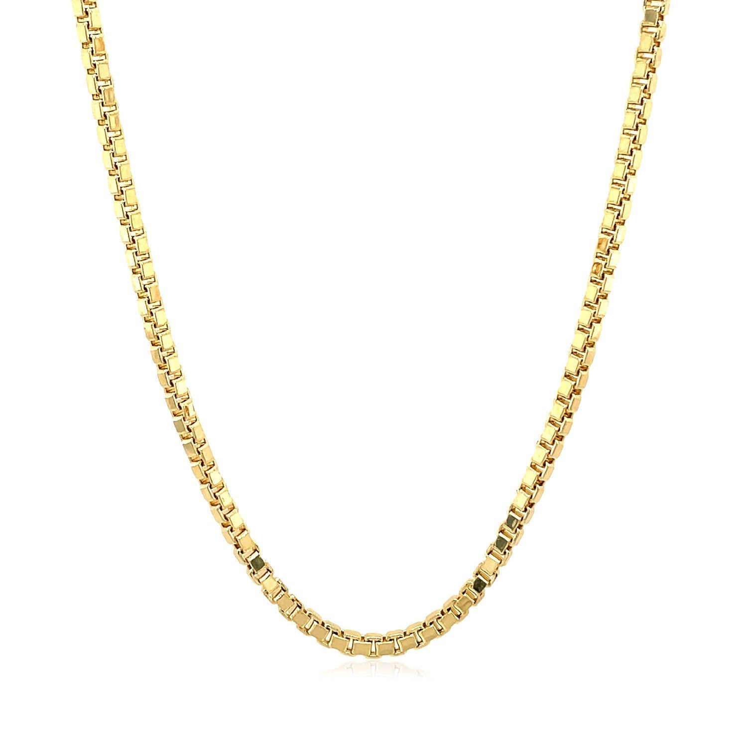 2.0mm 14k Yellow Gold Semi Solid Box Chain Bids.com