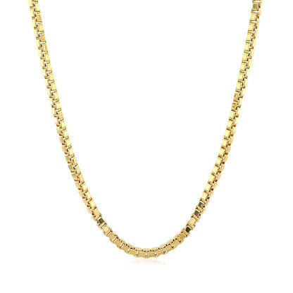 2.0mm 14k Yellow Gold Semi Solid Box Chain Bids.com