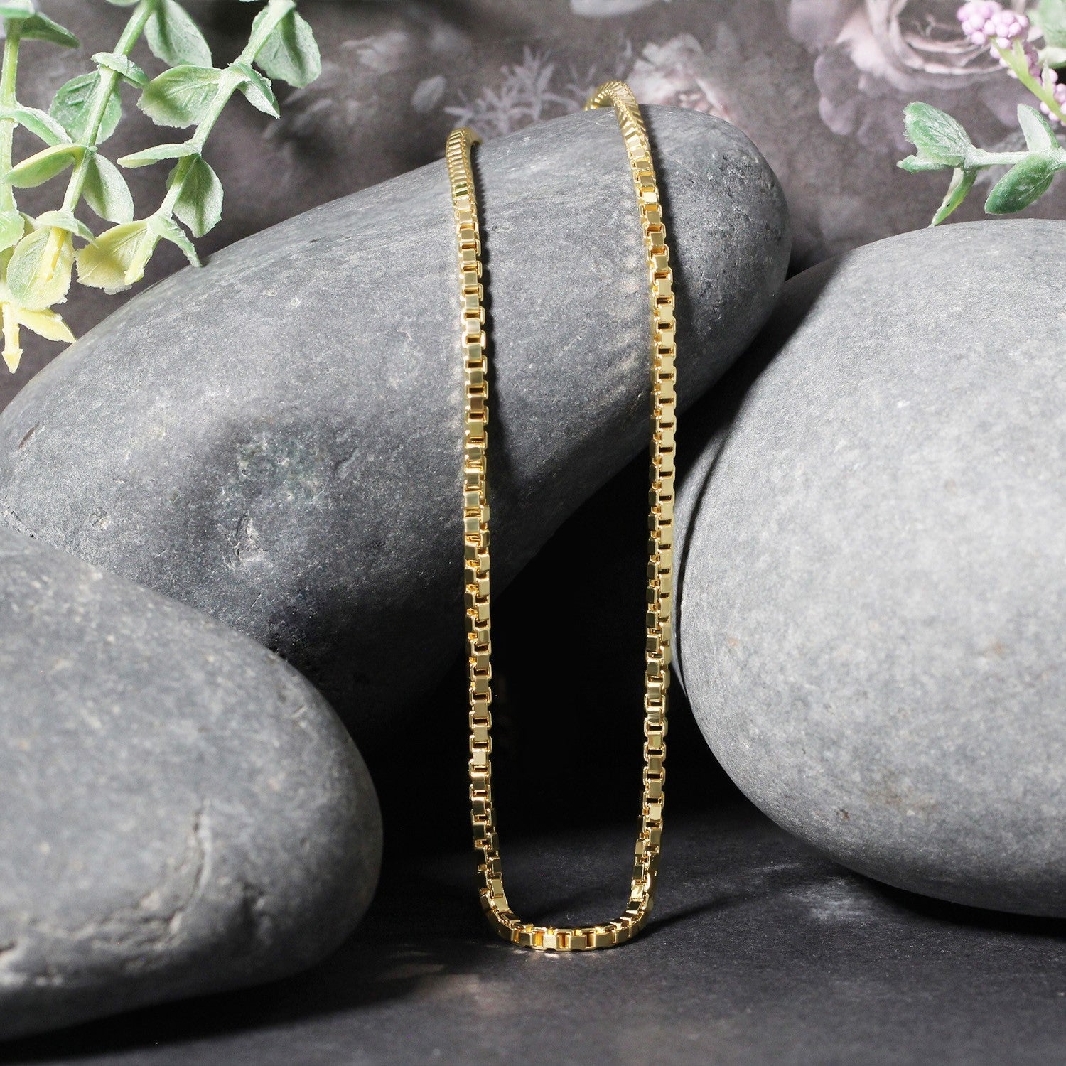2.0mm 14k Yellow Gold Semi Solid Box Chain Bids.com
