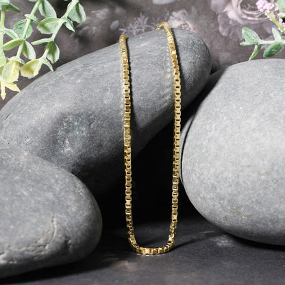 2.0mm 14k Yellow Gold Semi Solid Box Chain Bids.com