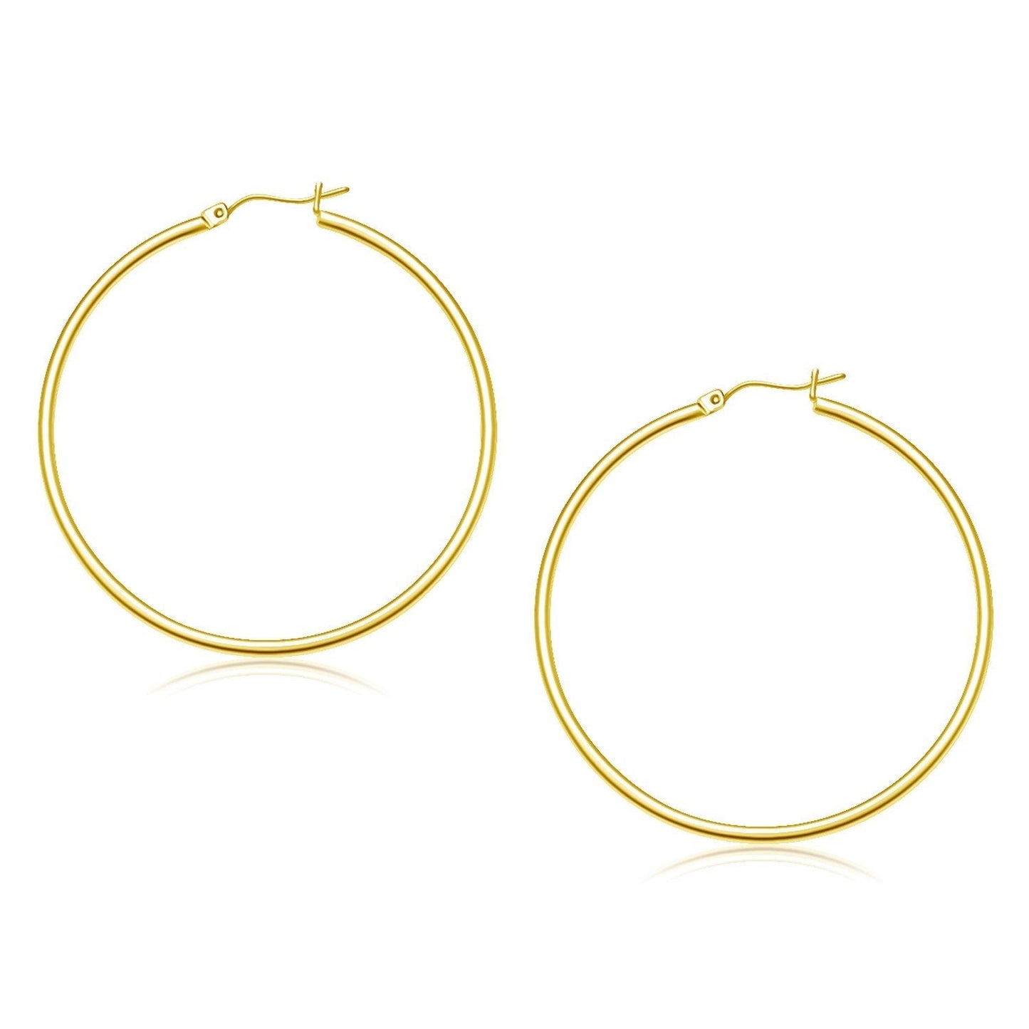 10k Yellow Gold Polished Hoop Earrings (45 mm) Bids.com