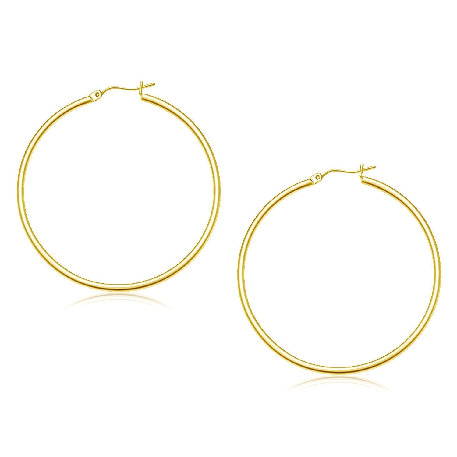 10k Yellow Gold Polished Hoop Earrings (45 mm) Bids.com