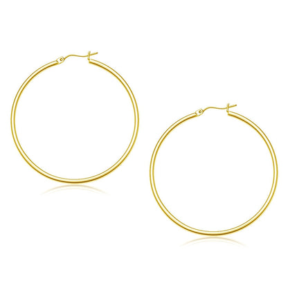 10k Yellow Gold Polished Hoop Earrings (45 mm) Bids.com