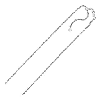 Sterling Silver 1.5mm Adjustable Rope Chain Bids.com