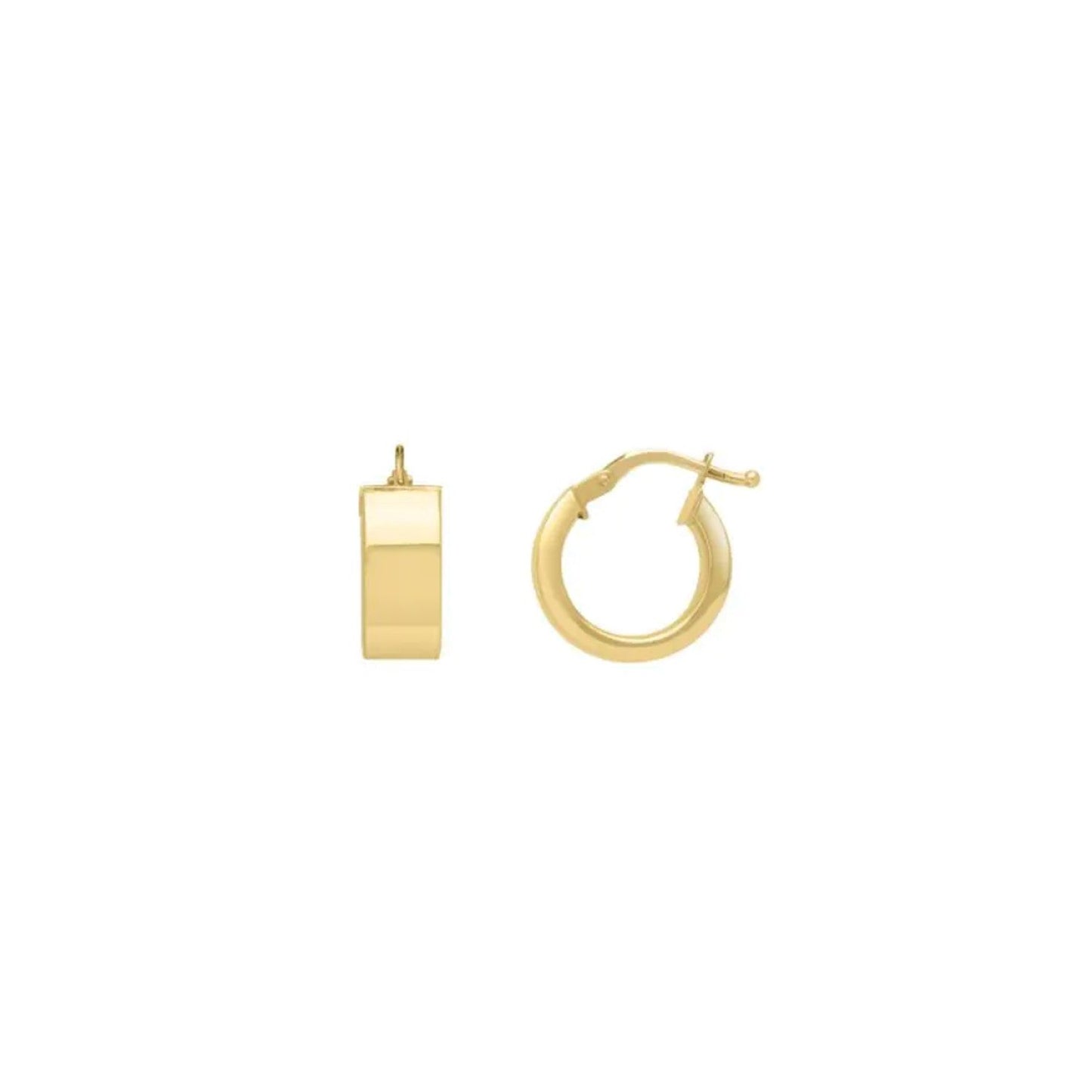 14k Yellow Gold Medium Square Tube Hoops Earrings Bids.com