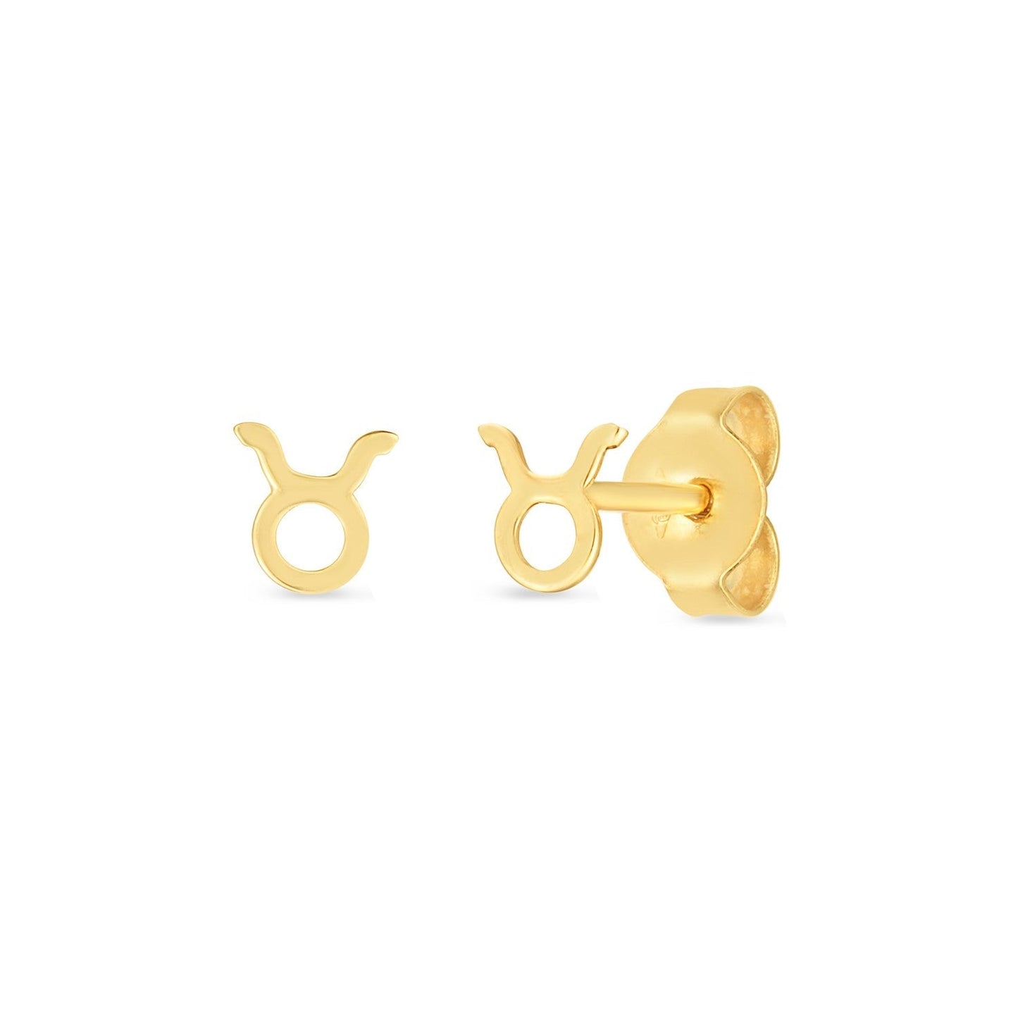 14K Yellow Gold Taurus Stud Earrings Bids.com