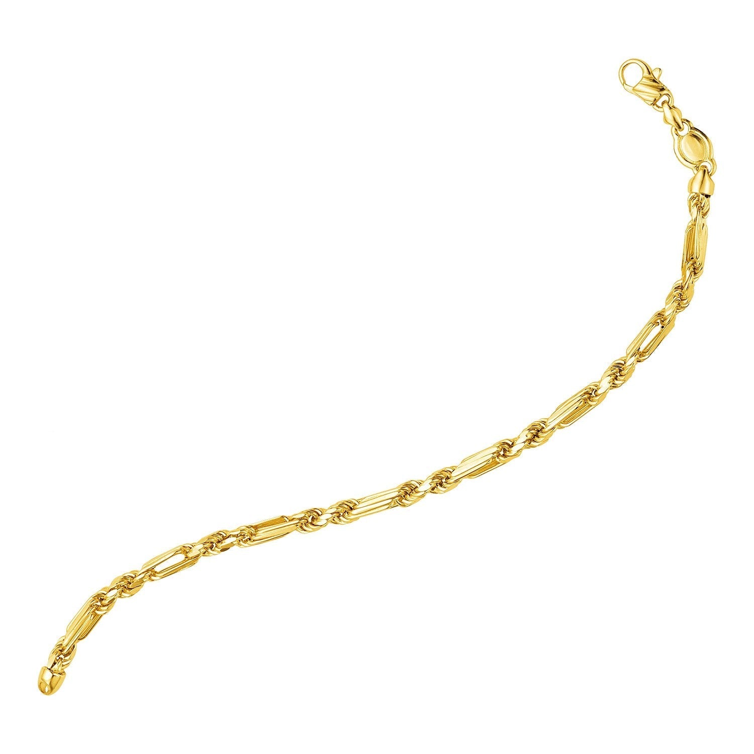 14k Yellow Gold 8 1/2 inch Figaro Chain Bracelet Bids.com