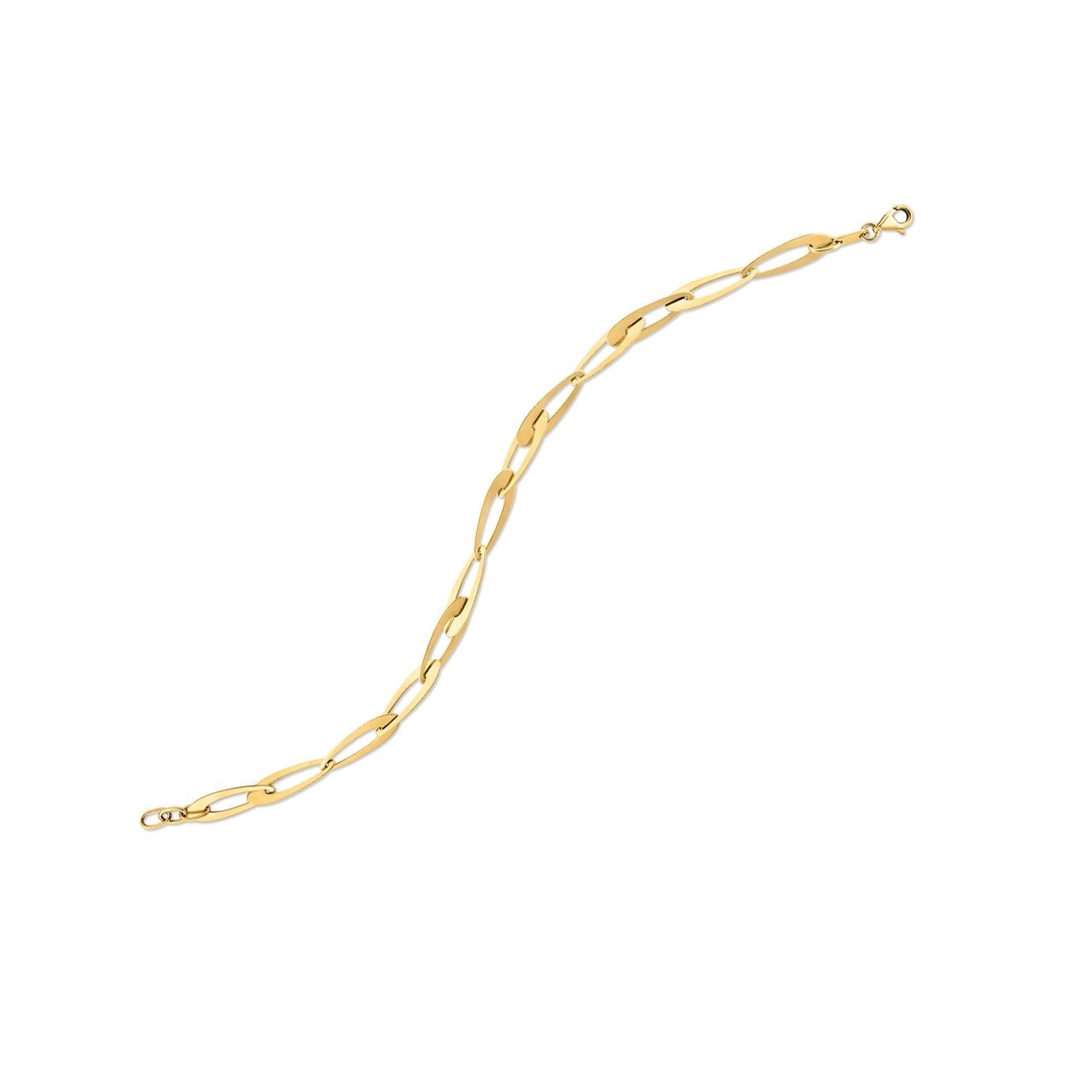 14k Yellow Gold Italian Oval Links Bracelet (5.40 mm) Bids.com
