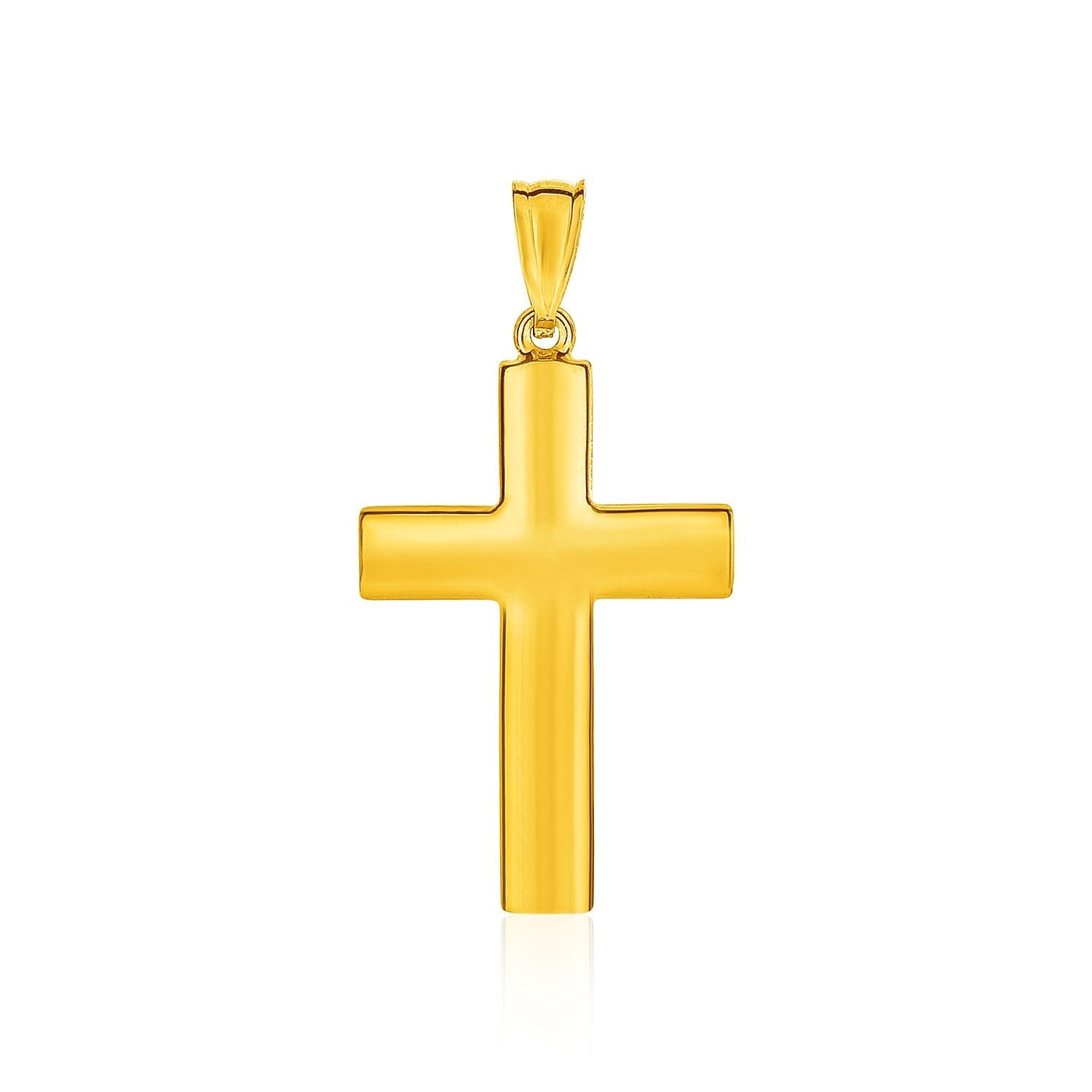 14k Yellow Gold Reversible Textured Cross Pendant Bids.com