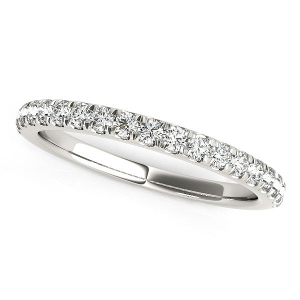 14k White Gold Pave Set Diamond Wedding Ring (1/4 cttw) Bids.com