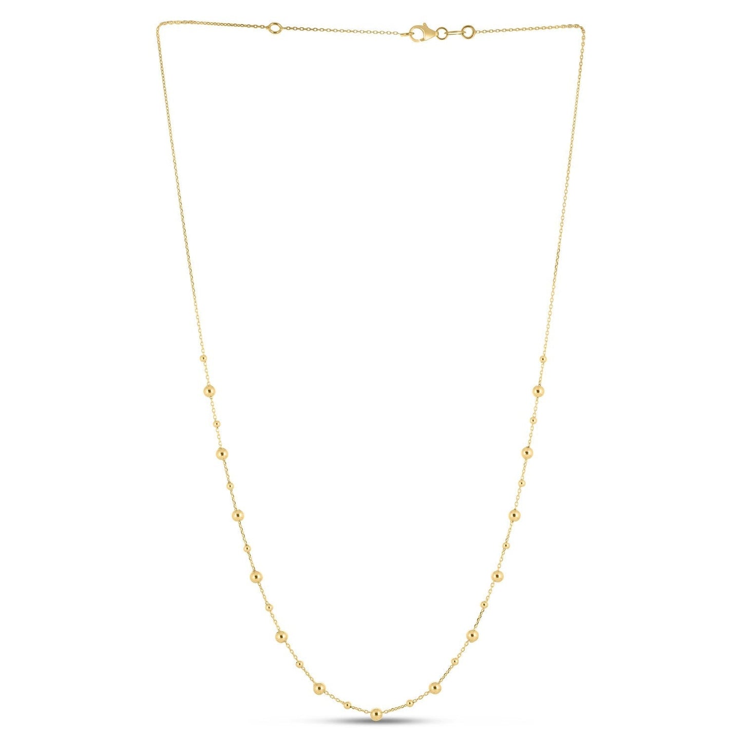 14k Yellow Gold Bead Necklace Bids.com
