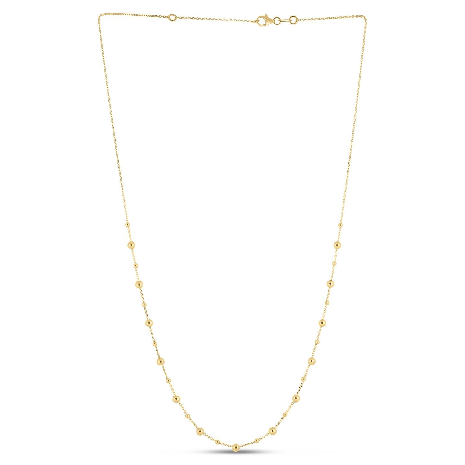 14k Yellow Gold Bead Necklace Bids.com
