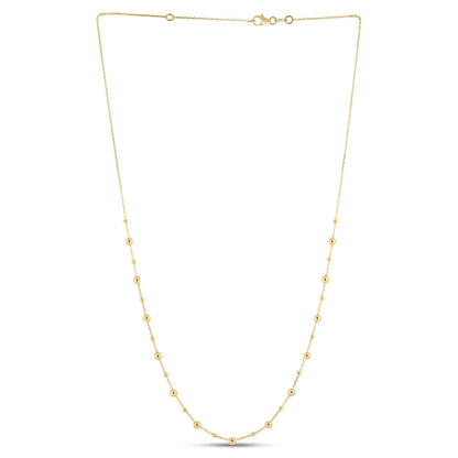 14k Yellow Gold Bead Necklace Bids.com
