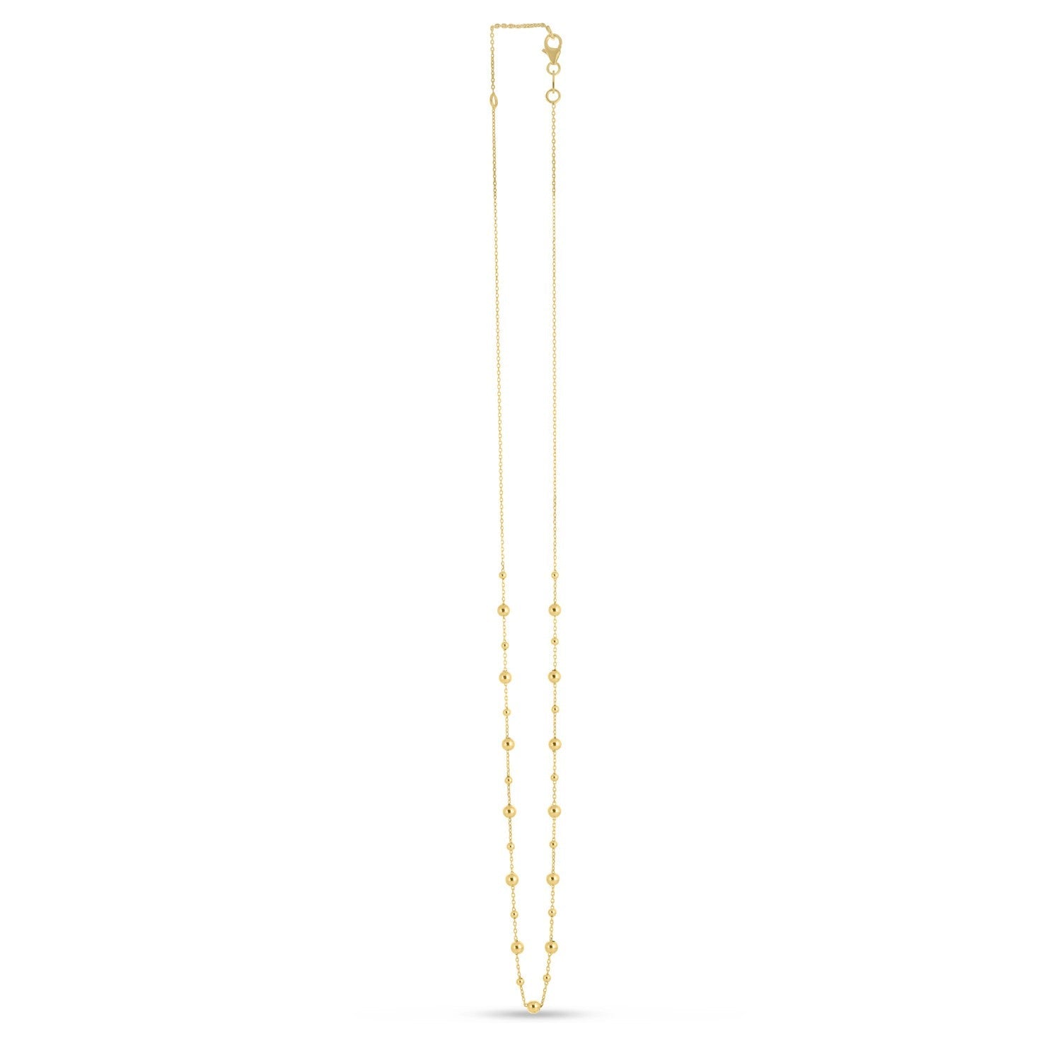 14k Yellow Gold Bead Necklace Bids.com
