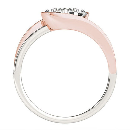 Two Stone Diamond Ring in 14k White And Rose Gold (3/4 cttw) Bids.com