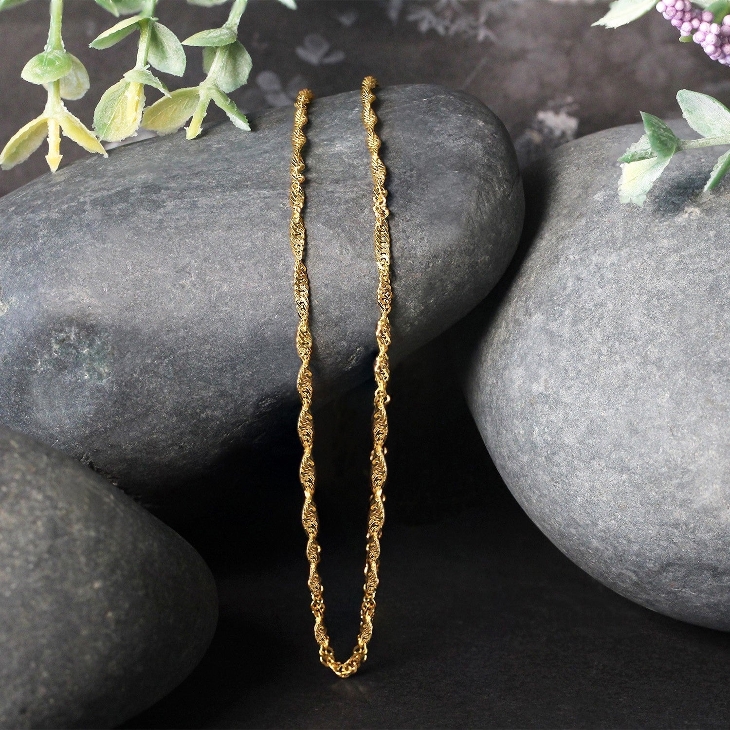 14k Yellow Gold Singapore Chain 1.7mm Bids.com