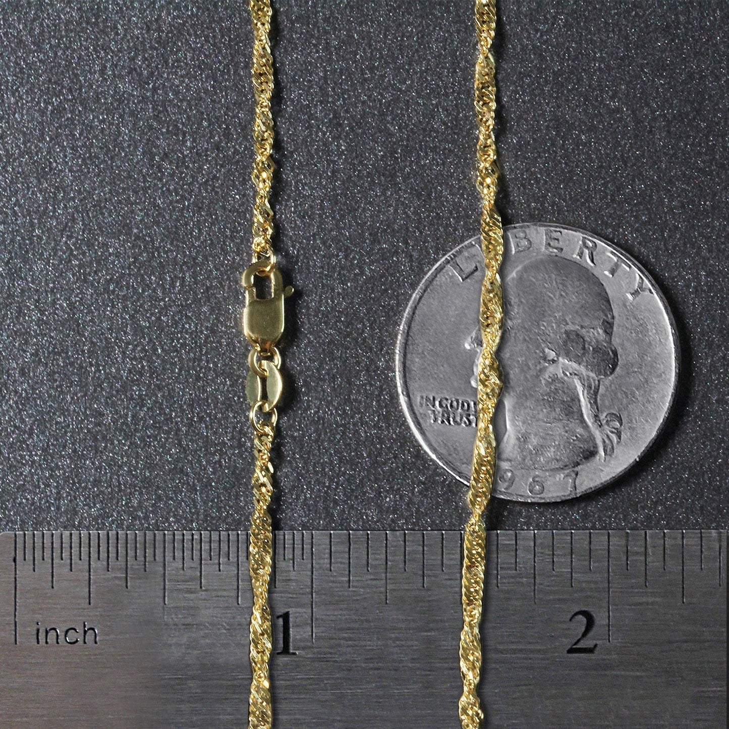 14k Yellow Gold Singapore Chain 1.7mm Bids.com