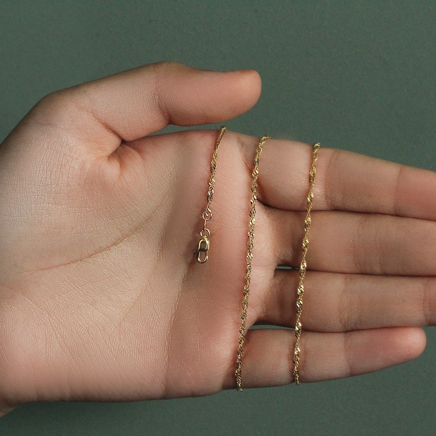 14k Yellow Gold Singapore Chain 1.7mm Bids.com
